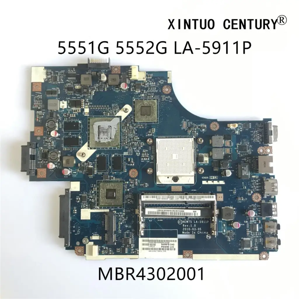 

MBR4302001 for Acer Aspire 5551G 5552G Laptop Motherboard NEW75 LA-5911P with HD5650M 1GB DDR3 100% Test Work