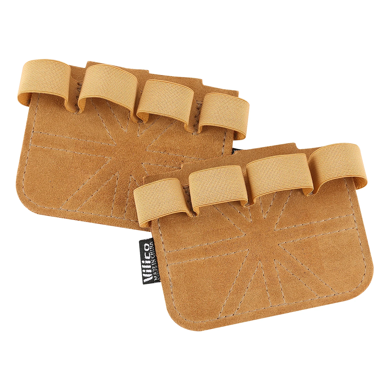 VILICO Cowhide Gym Hand Grips 3mm Double Calf Skin Weight Lifting Palm Pads Elastic Finger Loops Anti Slip Callus Protection Wor
