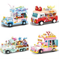 ToylinX 641PCS Building Blocks Mini Car Ice Cream Truck Model, Street View Series Christmas Xmas Best Gift for Girls with Box