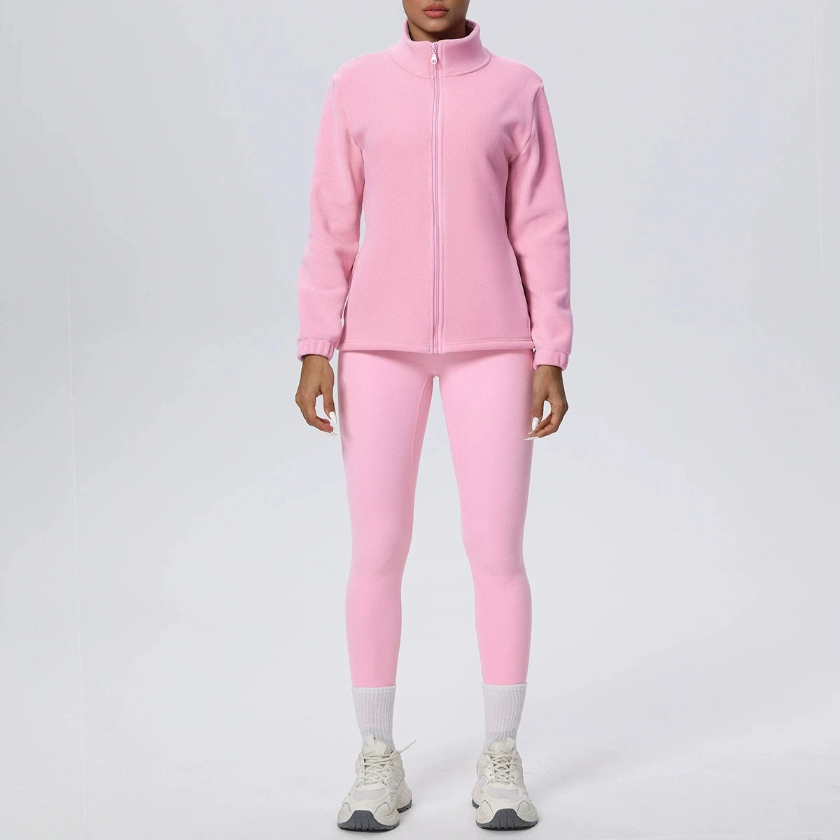 بدلة اليوغا في الهواء الطلق الترفيه المرأة الرياضية الطويلة سستة طويلة الأكمام سترة الصوف تشغيل التدريب اللياقة البدنية بدلة يندبروف #1