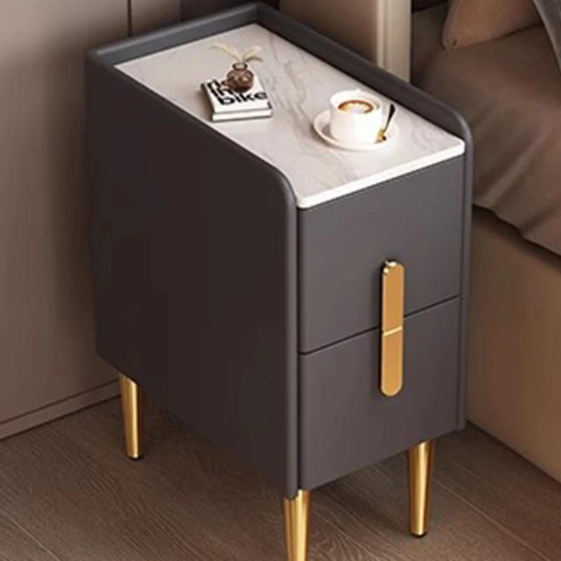 Black Organizador Nightstand Table Storage Dormitory Living Mobile Bedsides Table Gold Space Saving Szafka Nocna Hotel Furniture