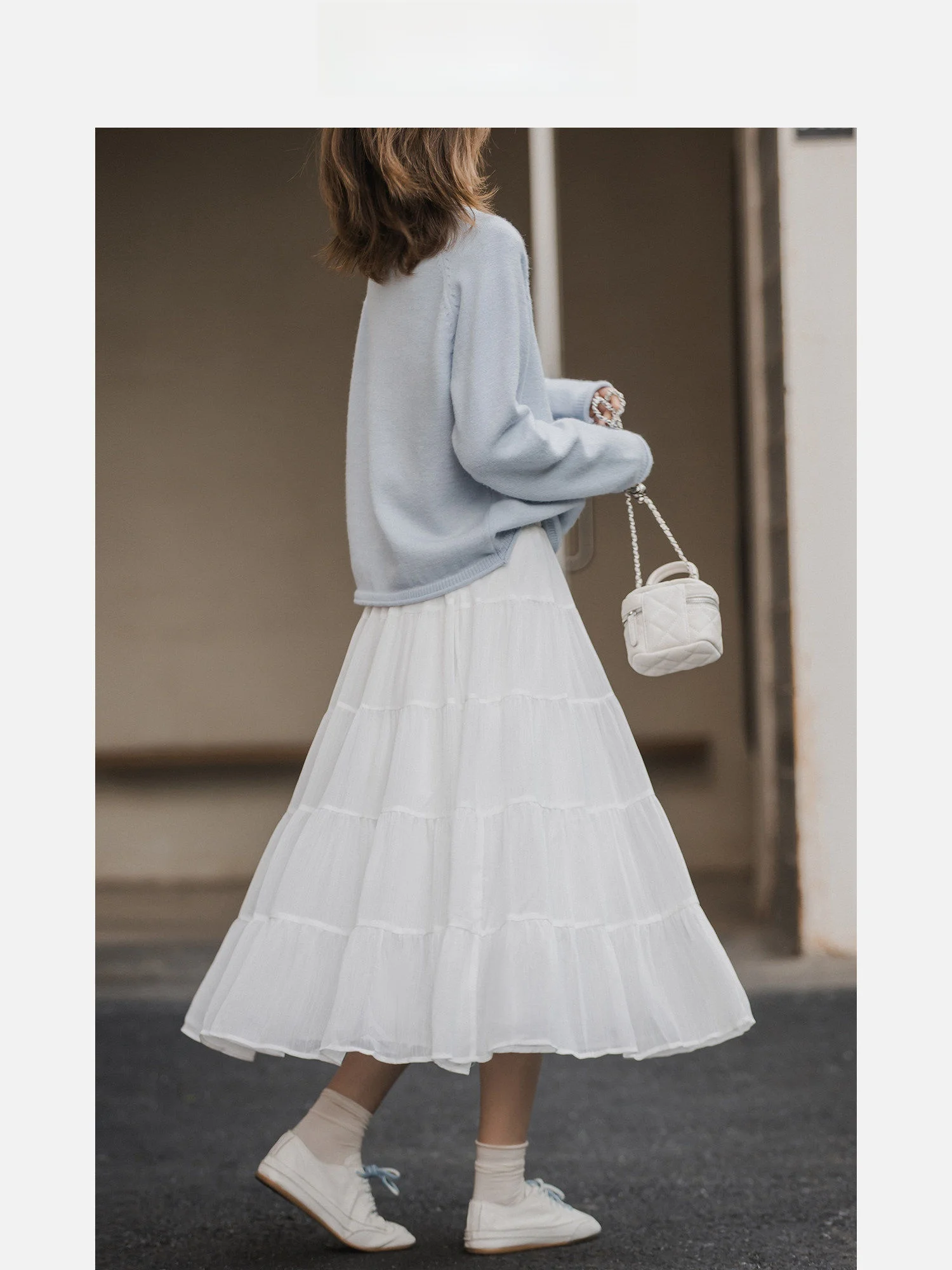 

High Waist Loose Cake Skirt Versatile Long French Sle Spring 2026 New Arrival Women's Polyester Fiber Commute Skirt