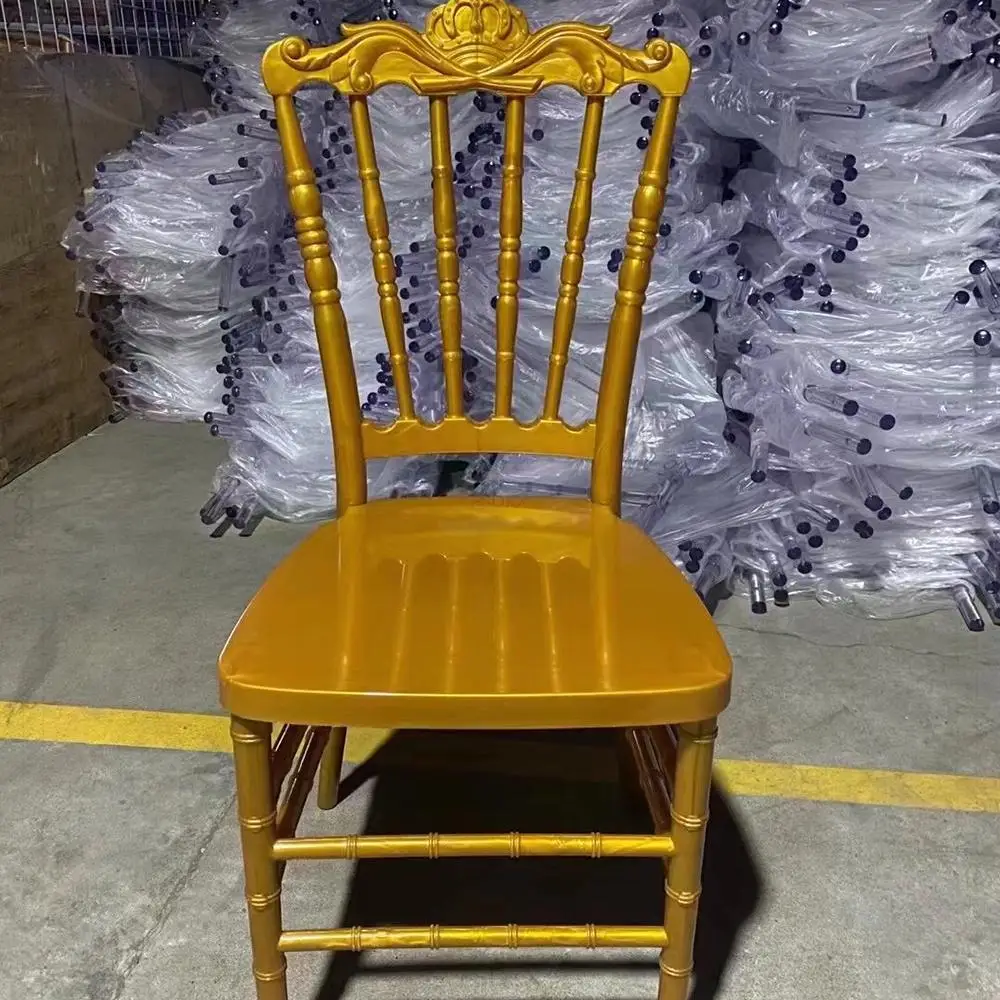 Wholesale Gold Iron Banquet Napoleon Dinner Metal Chiavari Chair for Wedding Events