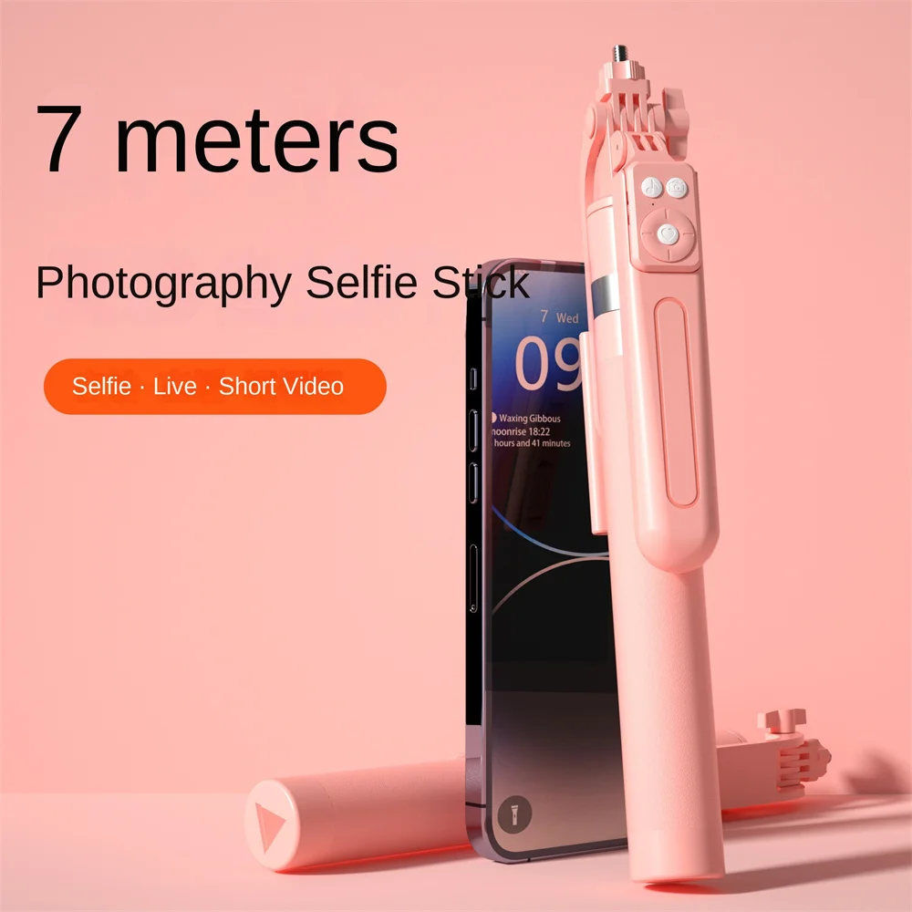 1700mm Wireless Selfie Stick Tripod for Smartphone, Extendable Foldable Phone Stand, Portable Monopod with Stable Shooting