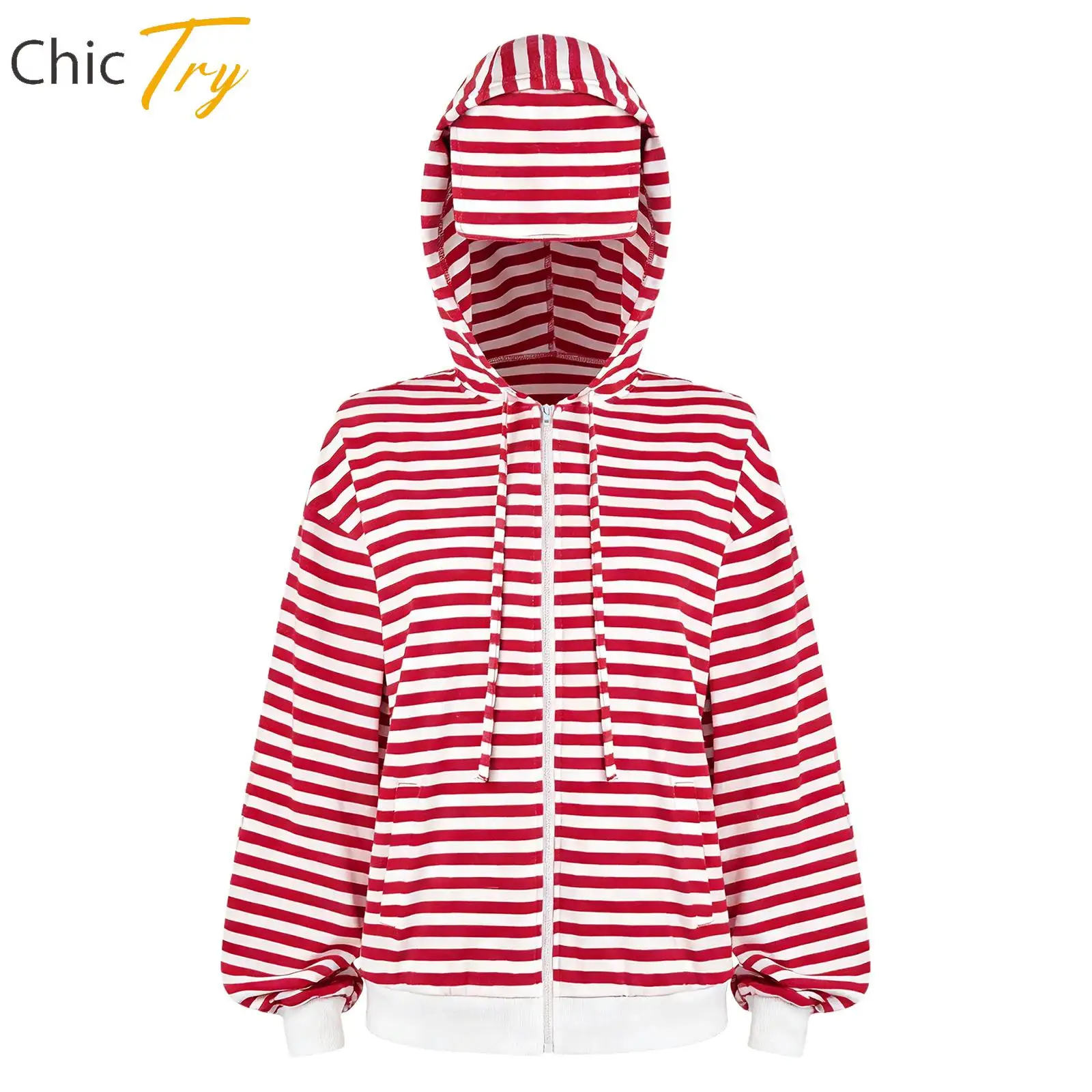 

Womens Mens Airplane Travel Loose Jacket Striped Zipper Hoodie Sweatshirt Outerwear with Eye Mask And Pockets for Casual Weekend