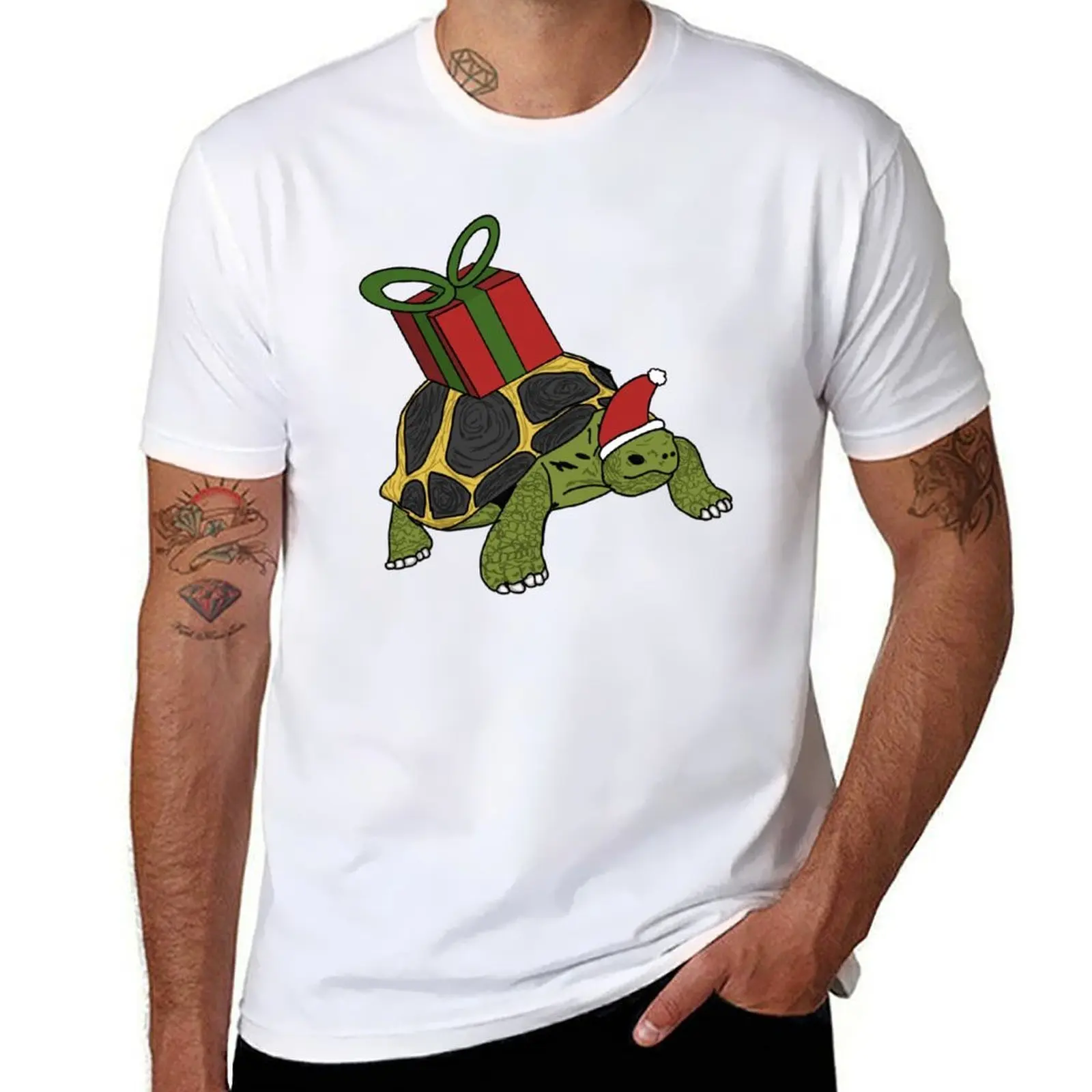 

Christmas Tortoise T-Shirt man t shirts high quality luxury brand cotton t shirt man T-Shirt