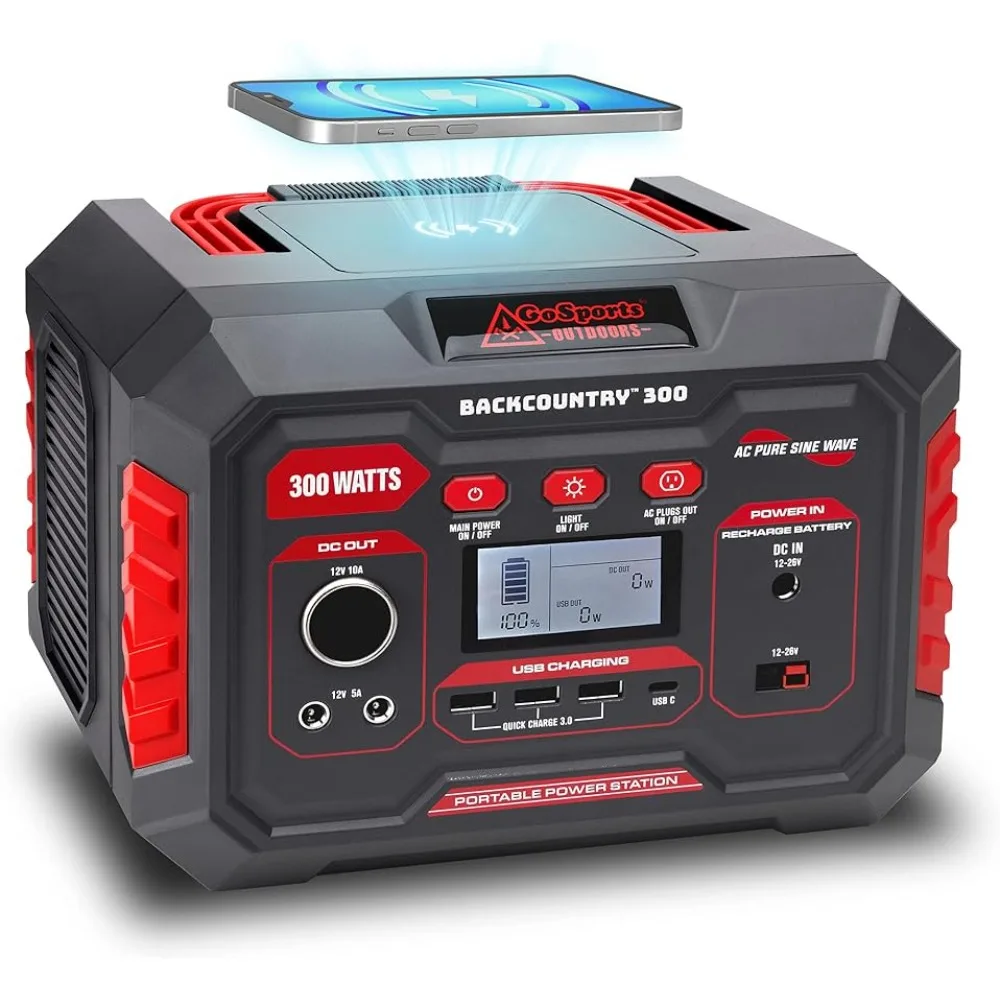 Backcountry Portable Power Stations, 300W, 500W or 1000W - Solar Generator Lithium Backup Battery with Power Outlet, USB