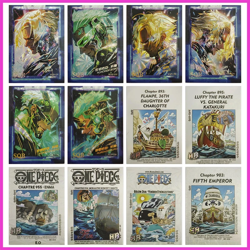 Anime ONE PIECE Rare SQB HR Laser Refraction Game Cards Sanji Roronoa Zoro Toys for boys Collectible Cards Birthday Present