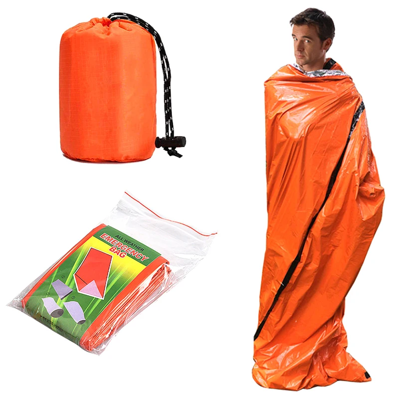 Ultra impermeável Mylar emergência saco de dormir, cobertores térmicos, leve, sobrevivência, manter quente, camping, caminhadas