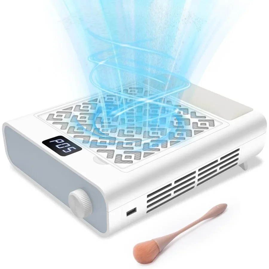 

Nail Dust Collector: 3600 RPM Brushless Dust Collector Nail Tech with 5 Speed Suction Hand Pillow 2 Filter 10 Disposable F