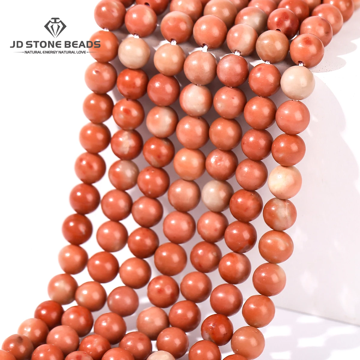 

Natural Stone Peach Blossom Jade Beads Round Loose Spacer 6 8 10mm Pick Size For Jewelry Making Bracelet Necklace Accessories