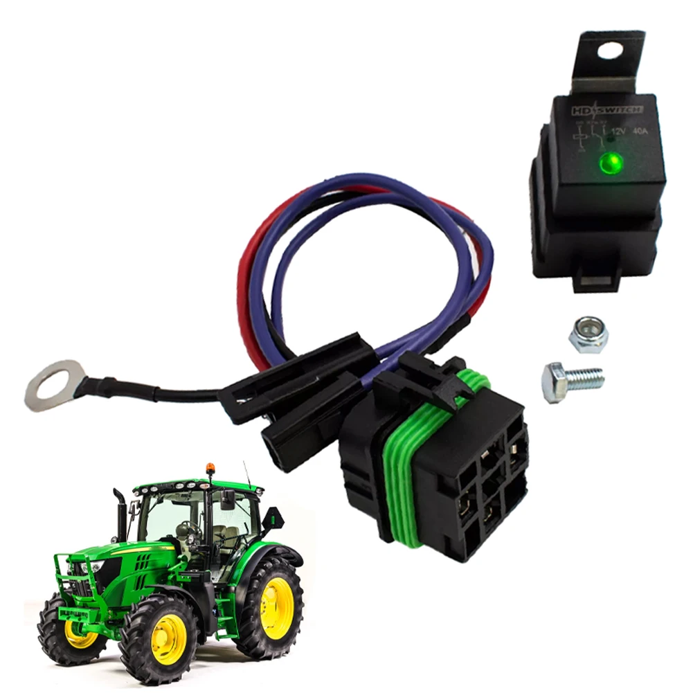 Starter Relay Kit W/ Water Tight Connector AM107421 AM106304 Fit for John Deere 316 318 160 165 GX70 GX75 GX95