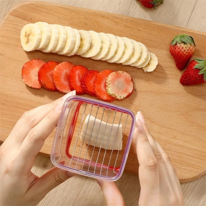 Egg/Strawberry /Banana /Vegetable Cutter Kitchen Gadgets Fruit Speed Slicer Cup with Push Plate Quickly Slicing Fruits Slicer - view 3
