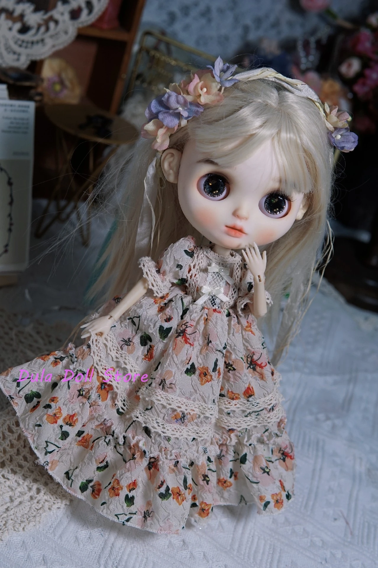 デュラ人形の服ブライス花柄ロングスカート ob24 ob22 Landazz landdoudou ob24 ob22 Bjd 人形
