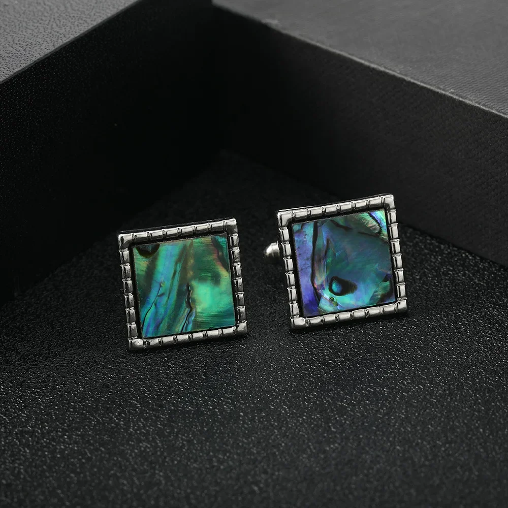 Colorful Glazed Square Cufflinks French Baked Paint Gradient Shirt Versatile Daily Use Unisex Accessories Simple and Exquisite