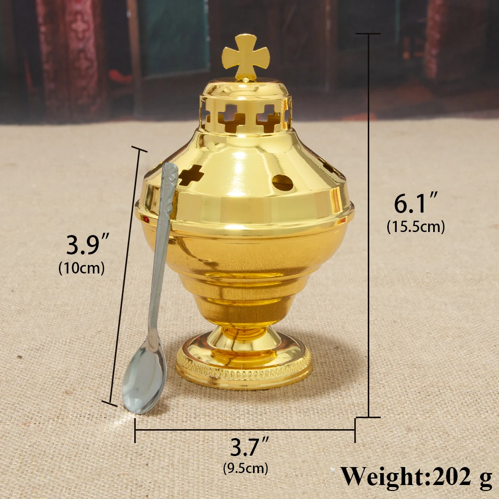 HTISOK Authentic Orthodox Church Mass Supplies with Greek Style Incense Burners Combining Classic and Eastern Elements.