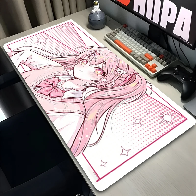 Pink Mouse Pad Gamer MouseMat Computer Keyboard Pad kawaii Anime Desk Mat Laptop Gaming Accessories Large Mousepad Office Carpet