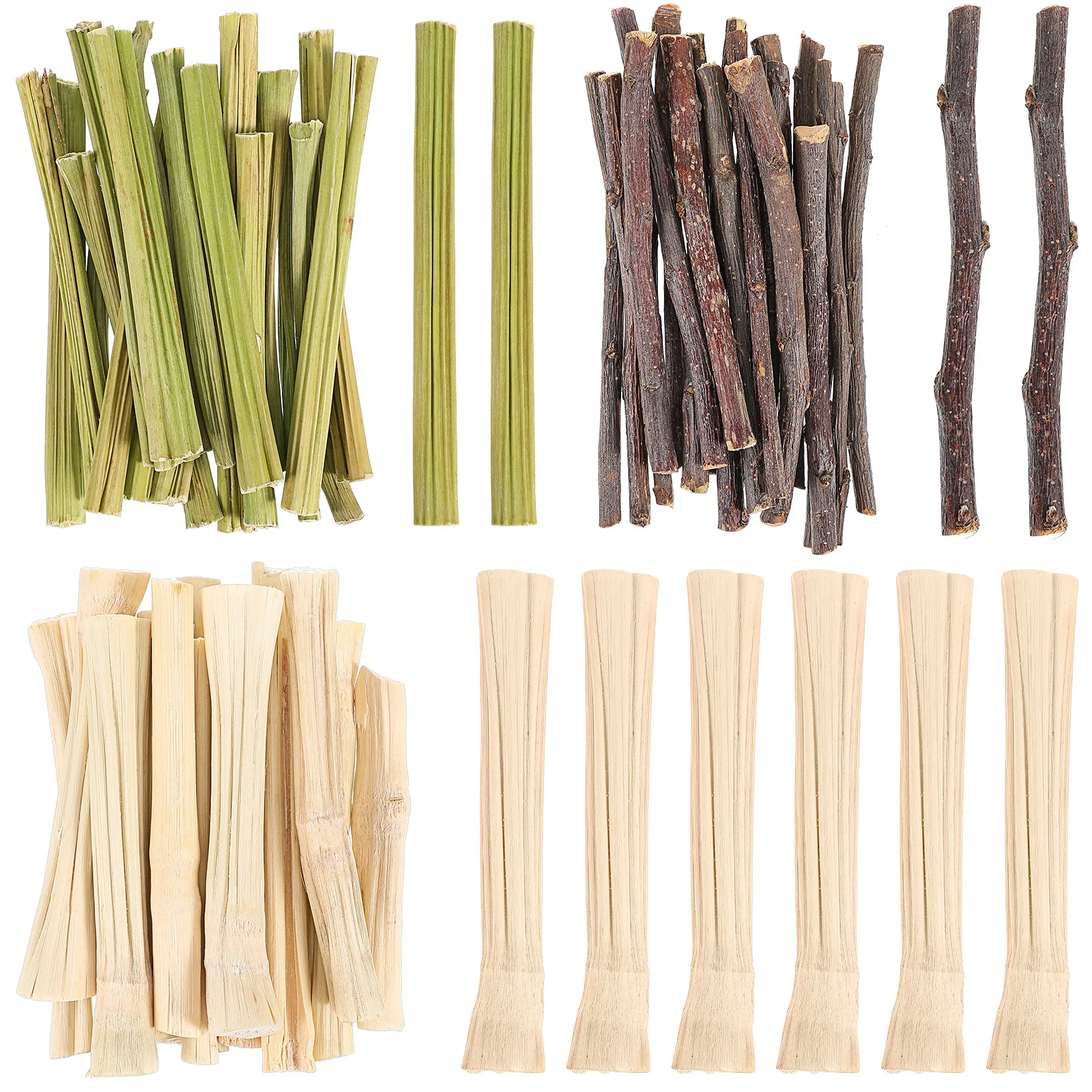

55 Pcs Small Animal Teething Stick Toys Bunny Chewing Chinchilla Sticks Natural Fruit Wood