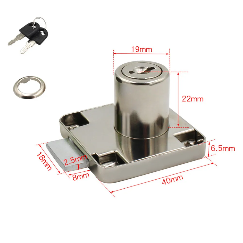 

2Locks Cabinet Lock 4Keys Cabinet Cam Cupboard Door Drawer Furniture Letter Lock Mailbox Brand New High Quality hardware