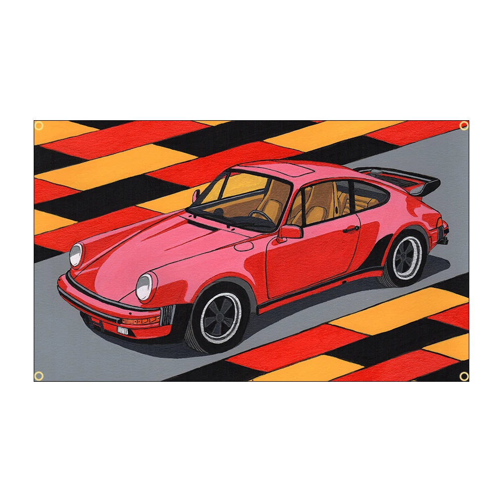 P Racing Car Flag 60x90cm / 90x150cm Polyester Digital Print Car Banner for Home Decor Auto Racing Fan Gift