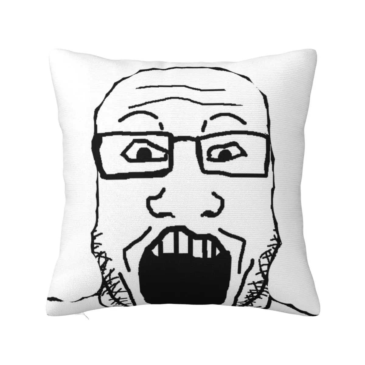 Front Facing Soyjak Square Pillow Case Wojak Meme Cushion Covers Novelty  Decorative Throw Pillow Case Cover for Home 40*40cm