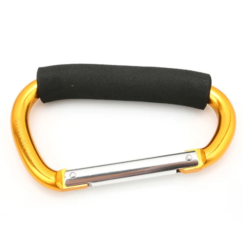 Großer Karabiner, Kinderwagen-Haken, Organizer, Aluminium, D-Ring, Federverschluss, Schlüsselanhänger-Clip, Tragegriff zum Aufhängen von Geldbörsen, Einkaufstaschen – Detail 15