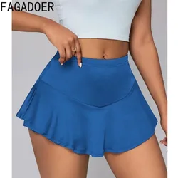 FAGADOER Tenis Golf Casual Sportowe plisowane mini spódniczki damskie Solidne spodenki z wysokim stanem Spódnice Seksowne kobiece wąskie spódnice 2024