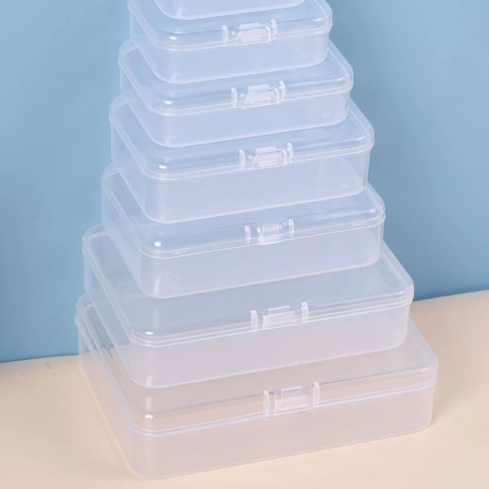 

5 Pcs Small Plastic Storage Boxes Clear Lid Containers Durable Reusable Beads Nails Screws Jewelry Electronics ganizing Case