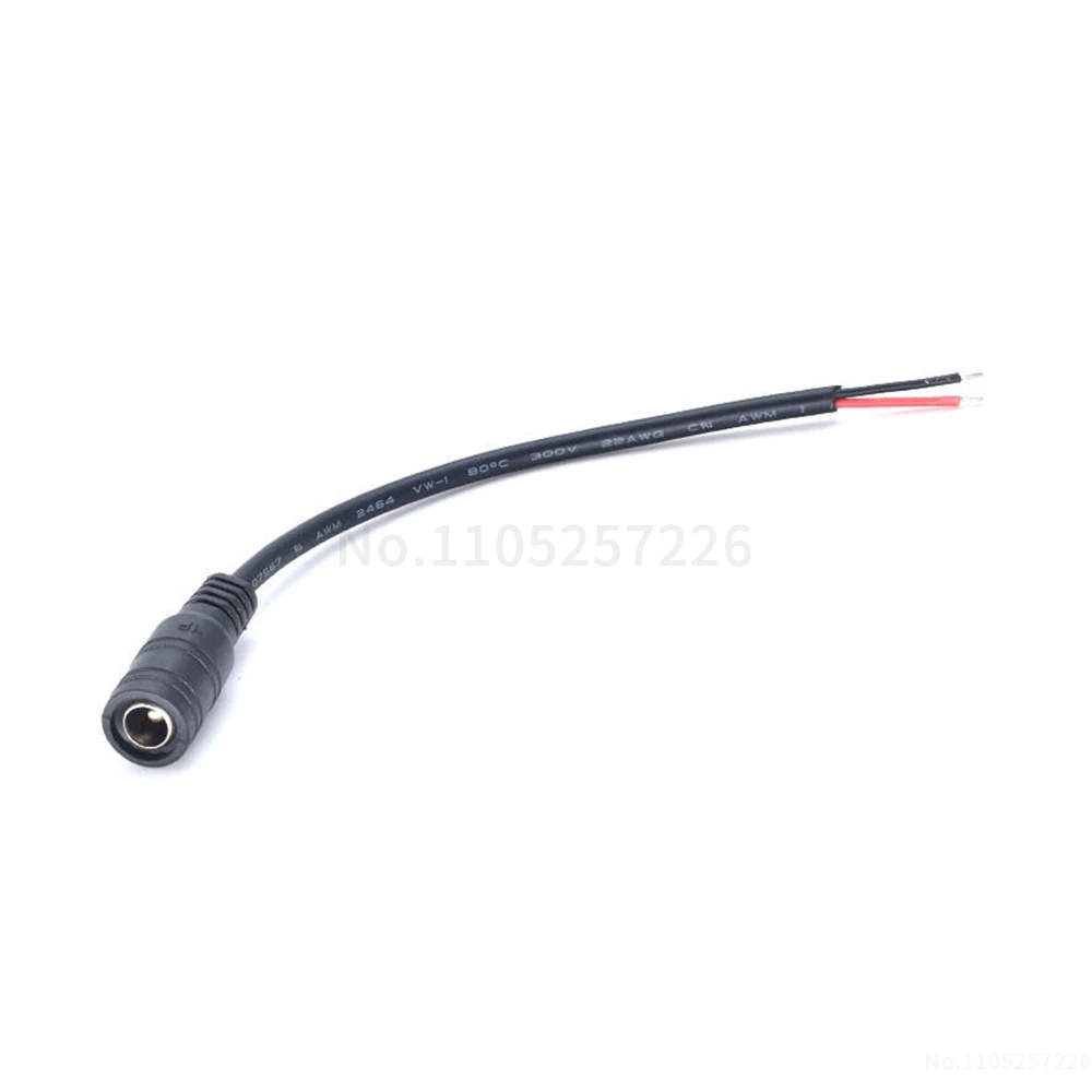 DC 5.5×2.1 mm female connector cable 15 cm LED strip cable 12 V DC power cable DC single female connector cable (1 pcs)