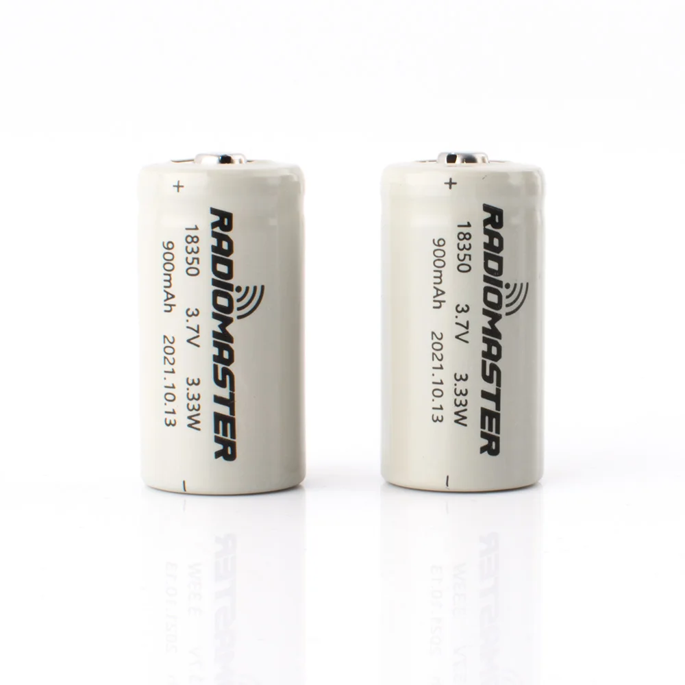 Batteria agli ioni di litio da 2 pezzi 3.7V 900mah 18350 per trasmettitore RadioMaster Zorro