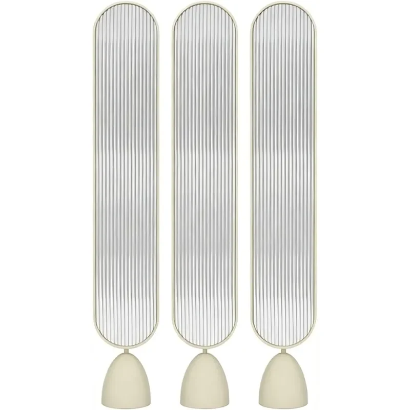 Entrance Room Wall Dividers Glass Privacy Screens Freestanding Partition Screen with Rounded Base Versatile Metal Frame Decor