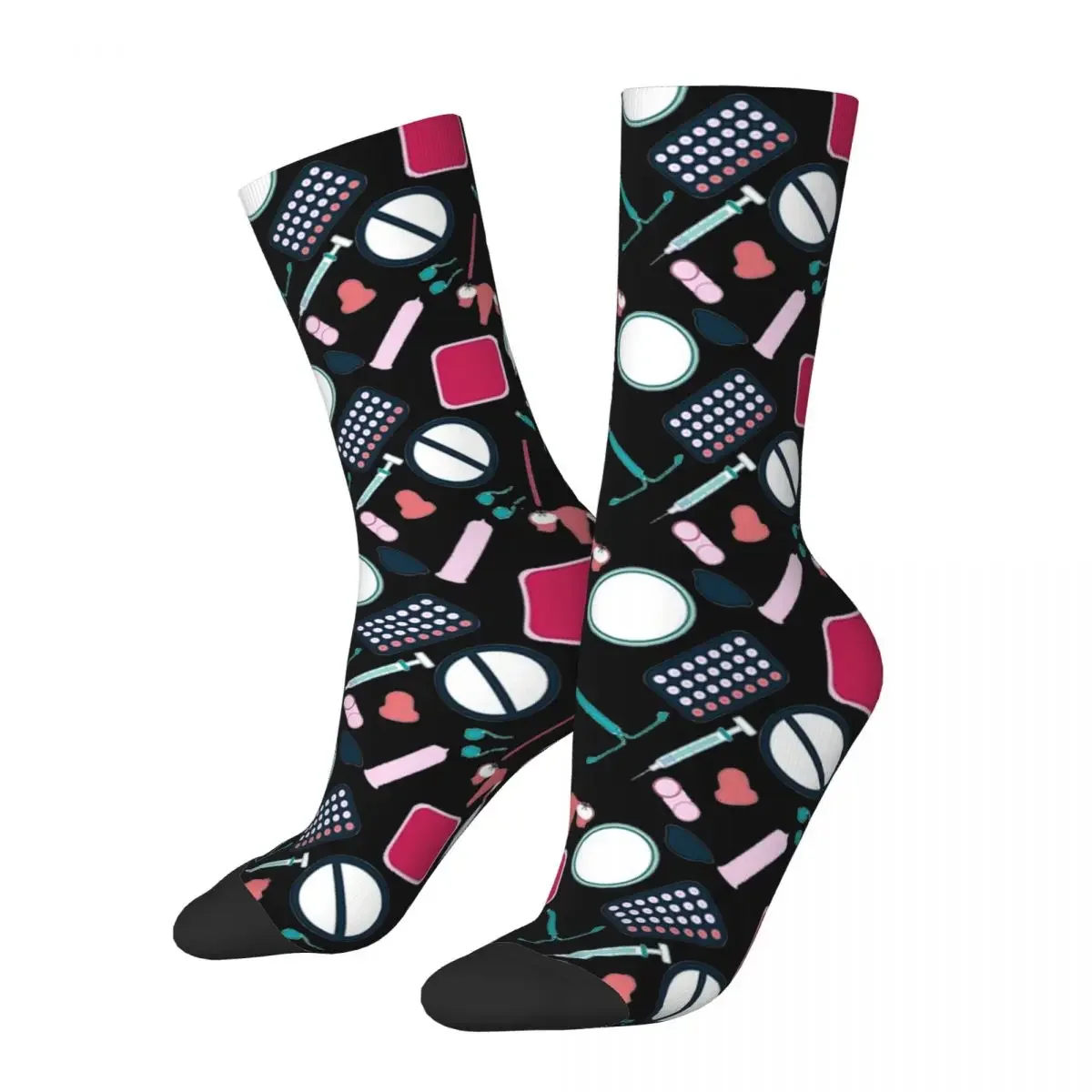 Calcetines largos con estampado para hombre y mujer, medias de alta calidad, Harajuku, accesorios para todas las estaciones, regalos, versión 2