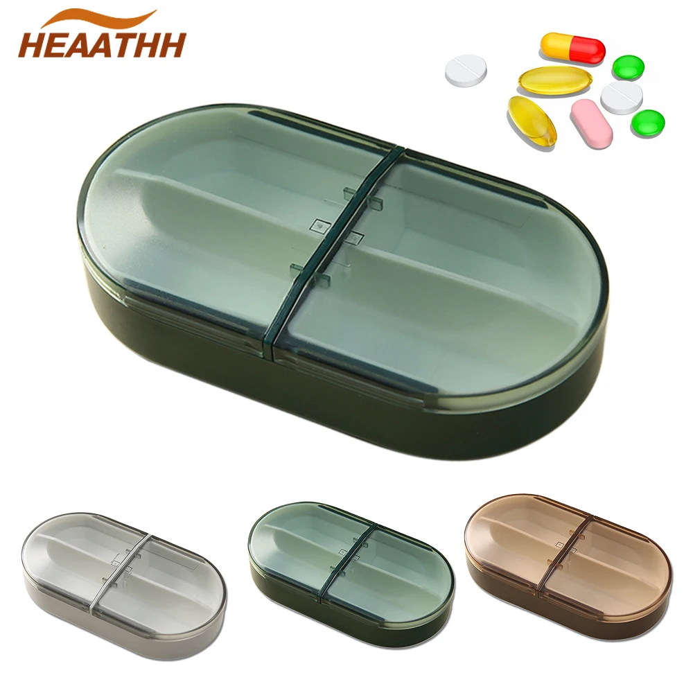 

1PCS Small Pill Box Portable Travel Pill Container, Daily Pill Organizer 4 Compartments for Medicine, Vitamin, Cod Liver Oil