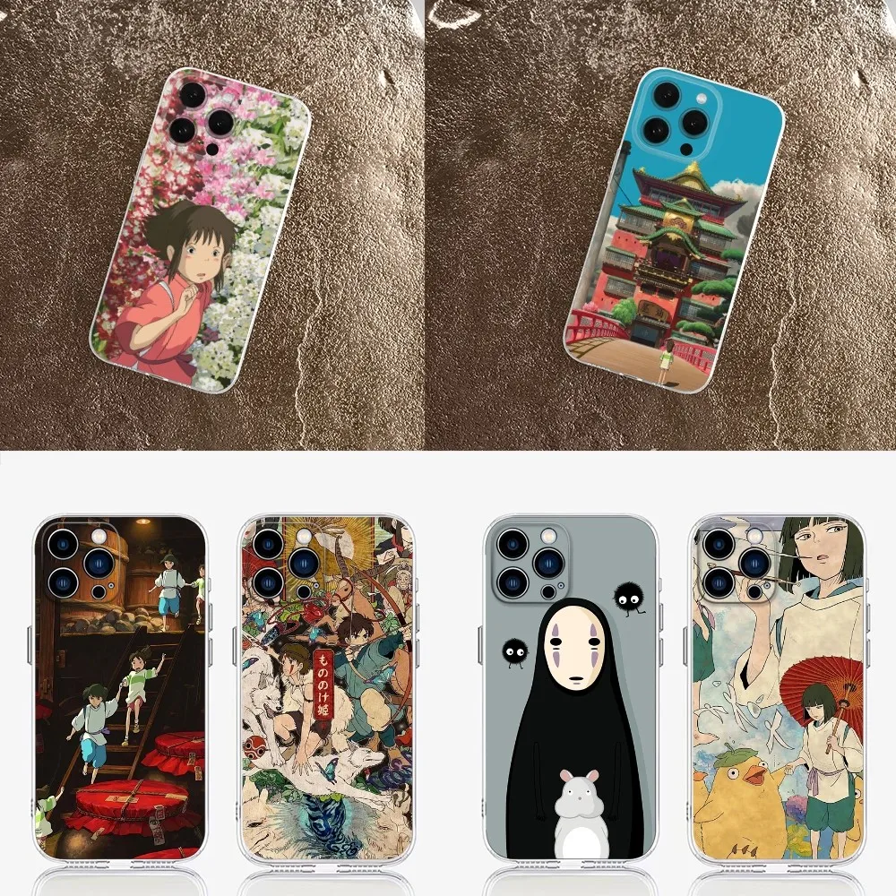 Anime S-Spirited A-Away Phone Case  For IPhone 16,15,14,13,11,12 Pro Max Mini X XR XS 7,8 Plus SE Clear Shockproof Cover