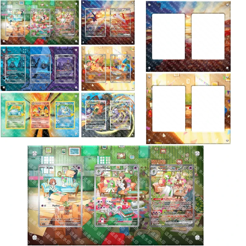 عرض فني لبطاقة البوكيمون Latios Charizard Mewtwo حامل عرض مجموعة ألعاب أنيمي الكلاسيكية ذاتية الصنع