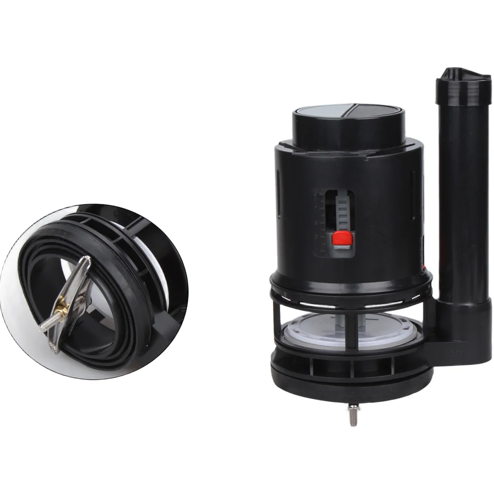 3 Inch Wide Drain Valve for Toilet Tank ABS Plastic Double Push Button Flush System Adjustable Height Silicone Sealing