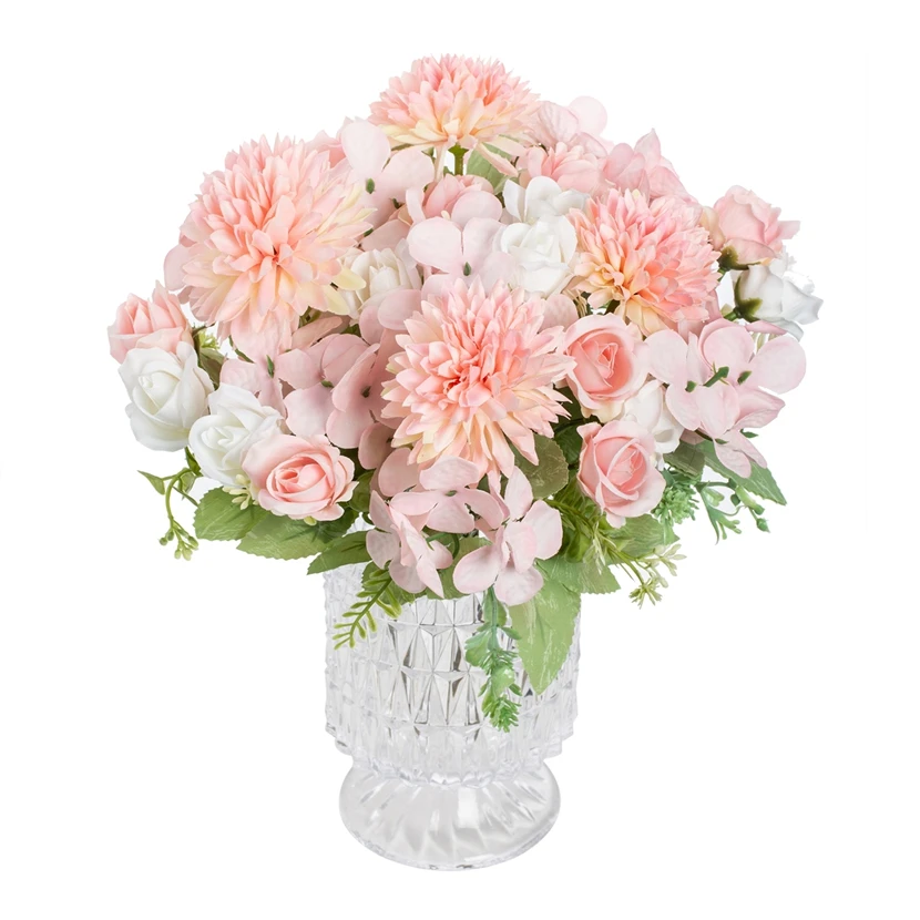 

Artificial Flower Silk Rose Home Vase Table Bonsai Festival Handheld Flower Garden Wedding Bridal Bouquet Art DIY Gift Box Decor