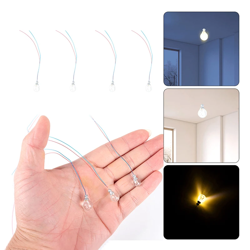 Ciepła Biała Lampka Uliczna Model Skala 1:87 Miniaturowe Lampy Ścienne LED Lampy Sufitowe Oświetlenie Dekoracja Domku dla Lalek