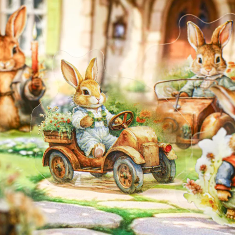 

60pcs Fairy Tale Theme Sticker Pack, 3 Pack DIY Scrapbook Supplies for Journal Planner Decoration, Cartoon Animals Decals