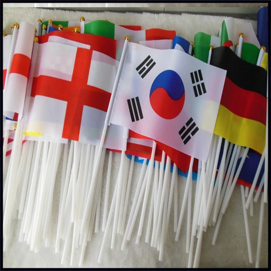 Bandera de mano personalizada poliéster ondulada para logotipo - imagen 5