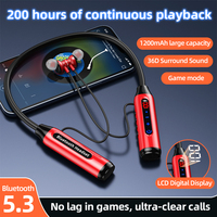 200 Hours Playback Earphones Wireless Bluetooth Headset Neckband Sports Waterproof  HeadphonesFor Apple Xiaomi No Delay Earbuds