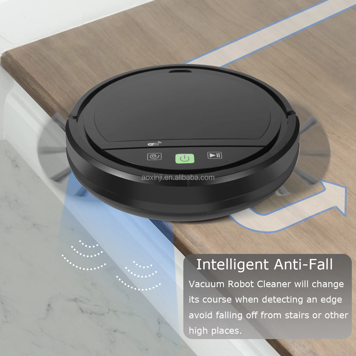 Vacuum Cleaner Robot with Mop WiFi App Control Smart Sweeping Vacuum Cleaning Robot for Pet Hair Home Hard Wood Floor,Tile