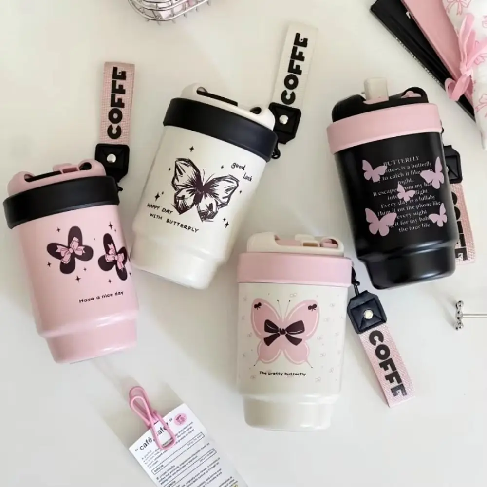 

316 Stainless Steel Butterfly Insulated Cup Large-capacity Tea Drain Vacuum Thermos Cup with Cover Bowl 500ml
