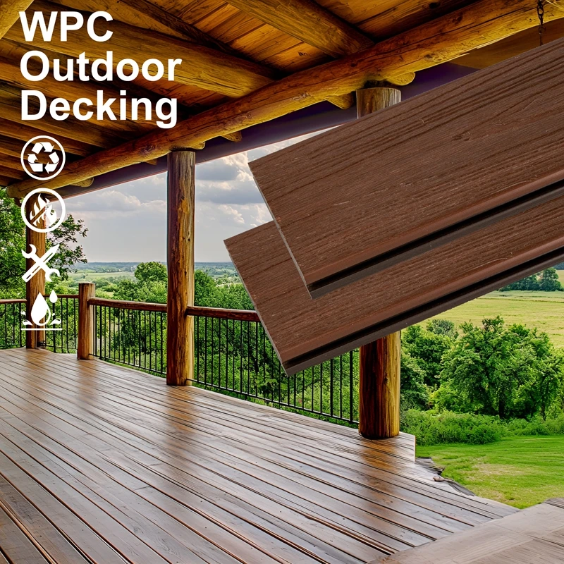 

High Quality Low Maintenance WPC Terrace Decking Boards Swimming Pool Garden Terrace Waterproof Wood Grain WPC Outdoor Decking