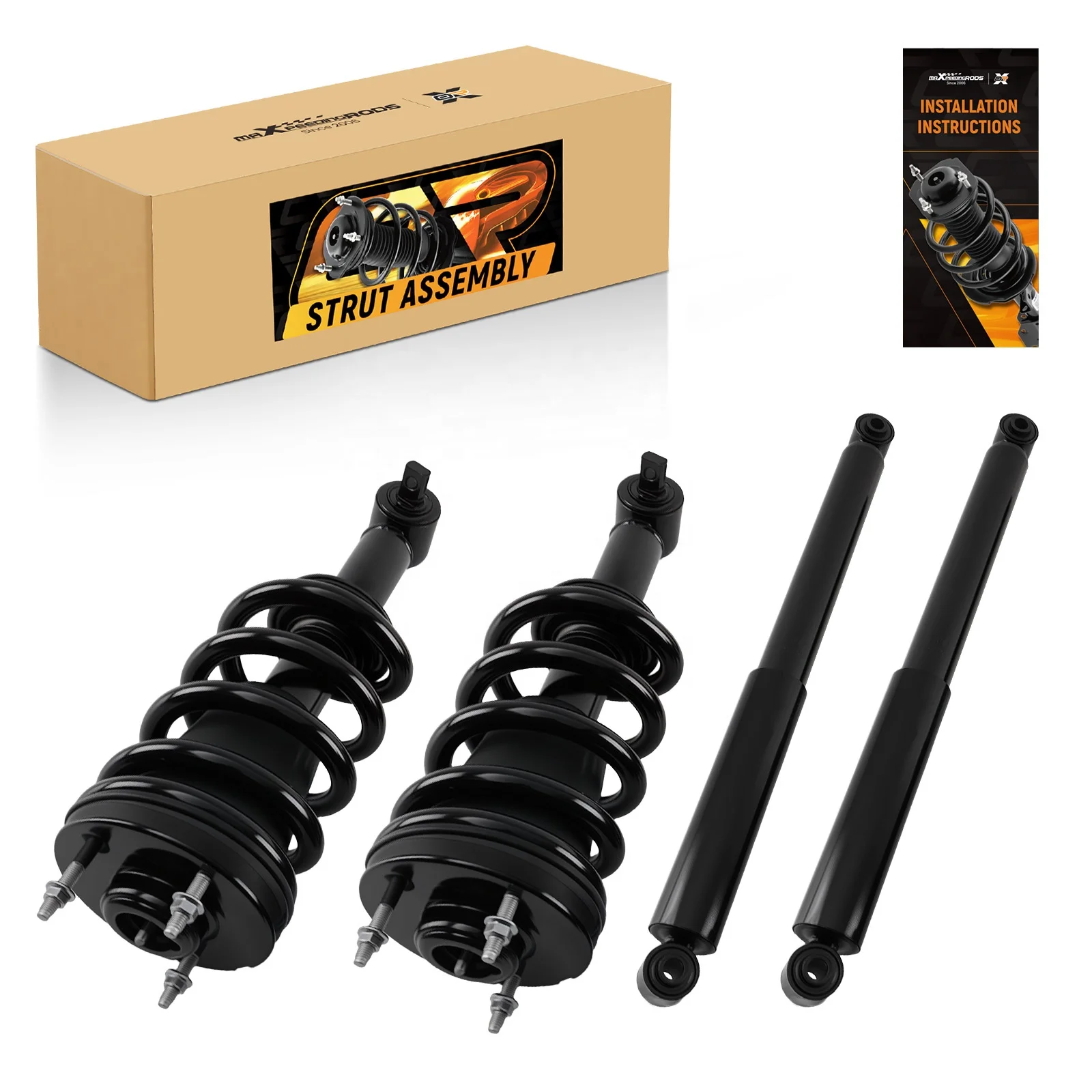 

MaXpeedingrods OE 4PCS Front Complete Struts & Rear Shock for Chevrolet Avalanche Tahoe GMC Yukon 2007-2013 Daily Use Shocks