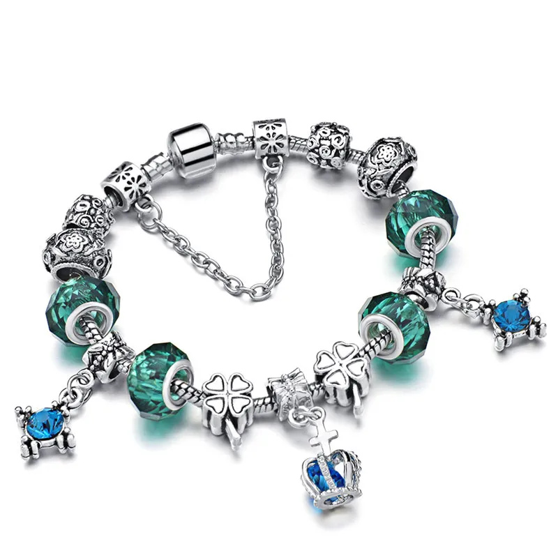 Beautiful Bracelet Clover Charm Crystal Glass Beads Bracelets & Bangles Fine Jewelry For Women High Quality Gift  S348