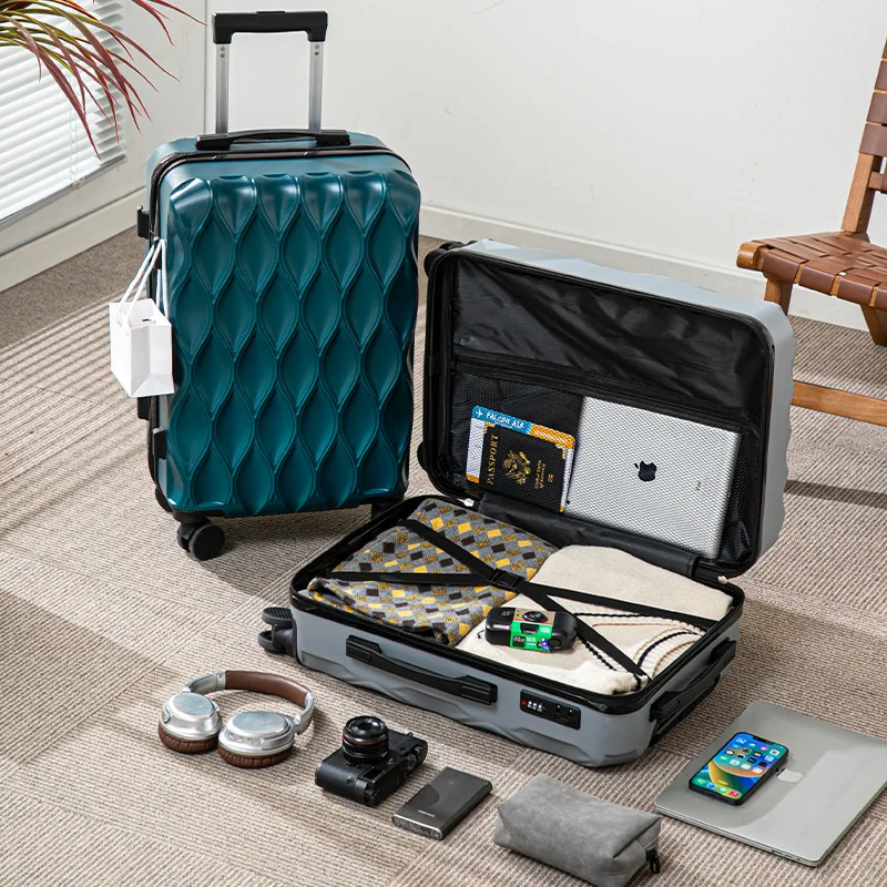 Waveline 17-25 بوصة الأمتعة المتداول حقيبة موجة نمط حقيبة سفر أنيقة سعة كبيرة المتداول حقيبة سفر حقيبة #4