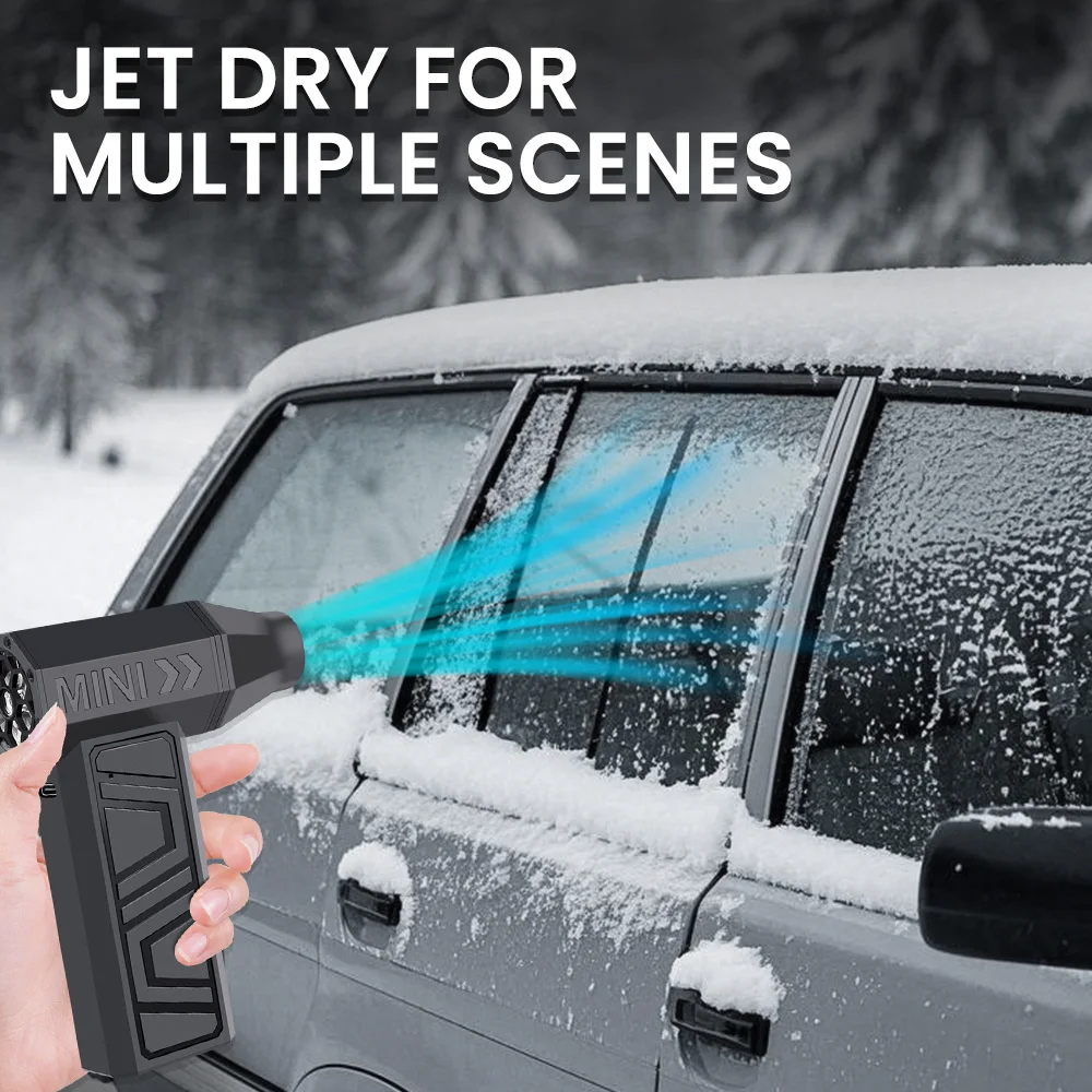 Turbo Jet Fan Car Blowing Snow Electric Air Duster 4 Gears adjustable 130000RPM Type-C Charging Cleaning Portable  Blower Tool