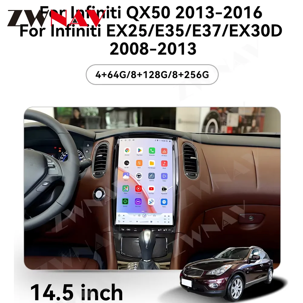 Car Radio For Infiniti QX50 2013-2016 EX25 E35 E37 EX30D 2008-2013 Carplay Android Multimedia Stereo Player 14.5