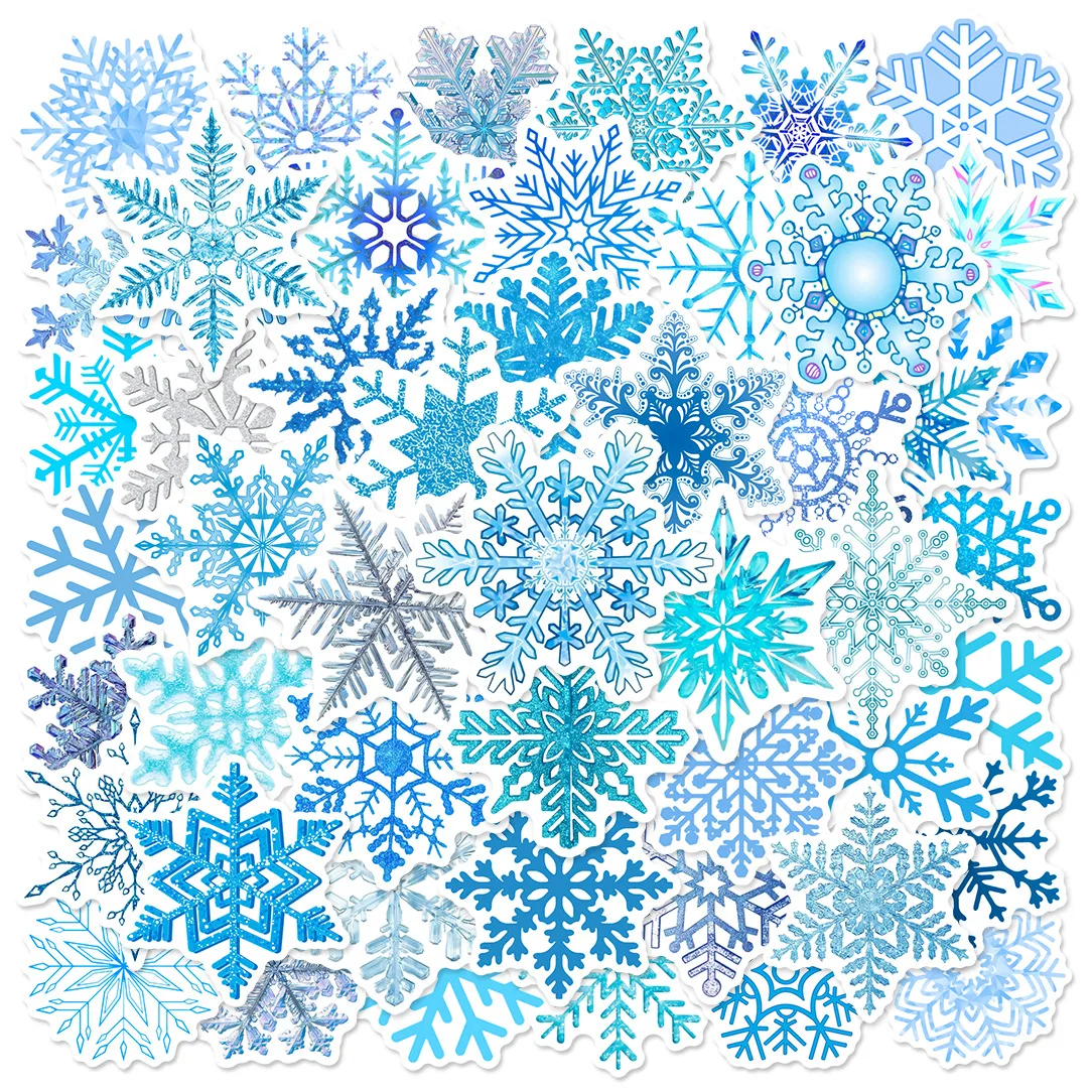 

50Pcs Simple Snowflake Series Graffiti Stickers Suitable for Laptop Helmets Desktop Decoration DIY Stickers Toys Wholesale